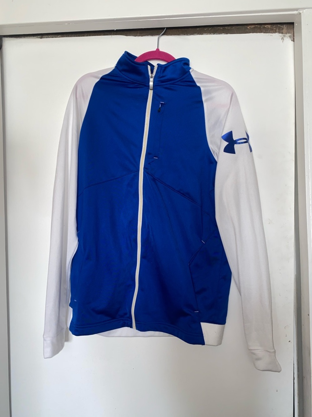 Under Armour Royal Blue and White Zip Hoodie Jacket